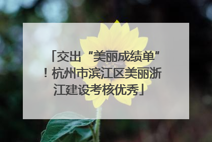 交出“美丽成绩单”！杭州市滨江区美丽浙江建设考核优秀